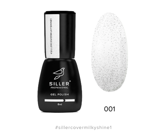 SILLER Cover Base MILKY SHINE № 1, молочна зі сріблястим шимером, 8 ml #1