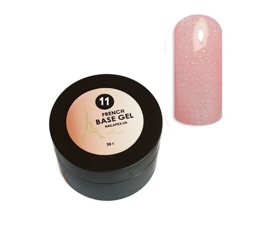 NAILAPEX French Base Opal #11, 30 ml, рожевий нюд з рожевим шимером, напівпрозора #1