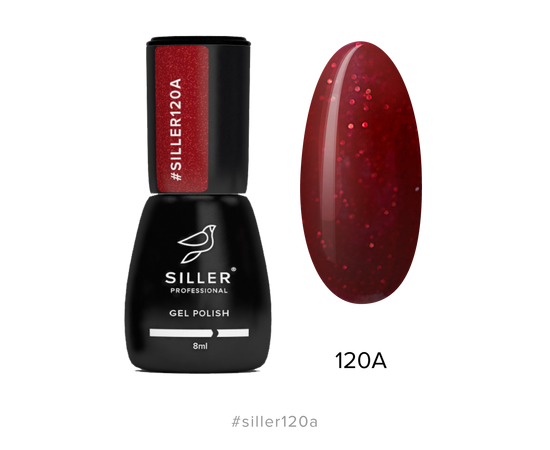 Гель-лак Siller №120A, темно-красный с шиммером, 8 мл #1