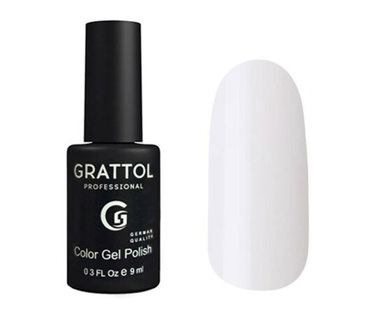 Гель-лак Grattol Color Gel Polish White 001, белый, 9 мл #1