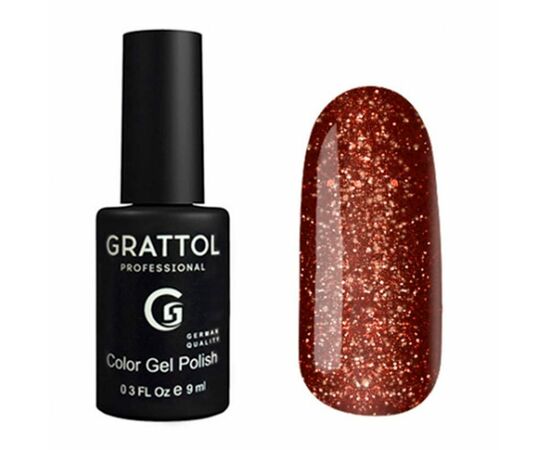 Гель-лак Grattol, Color Gel Polish LS Yashma 10, коричневый с шиммером, 9 мл #1