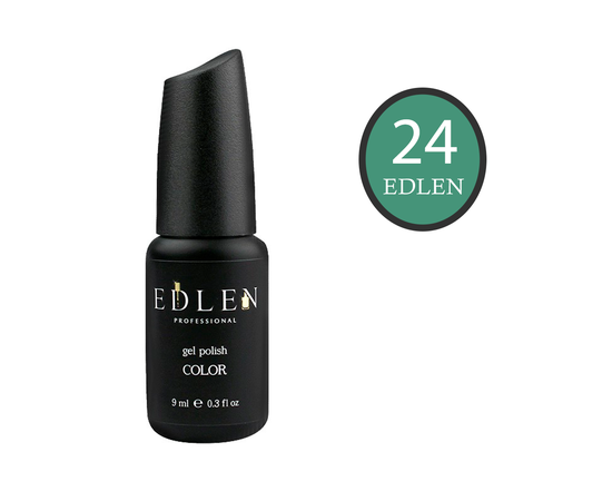 EDLEN Гель-лак № 24, приглушенный зеленый, 9 ml #1