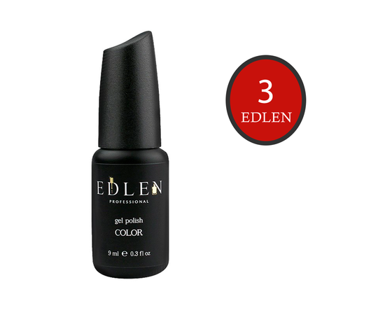 EDLEN Gel Polish №3, класичний червоний, 9 ml #1