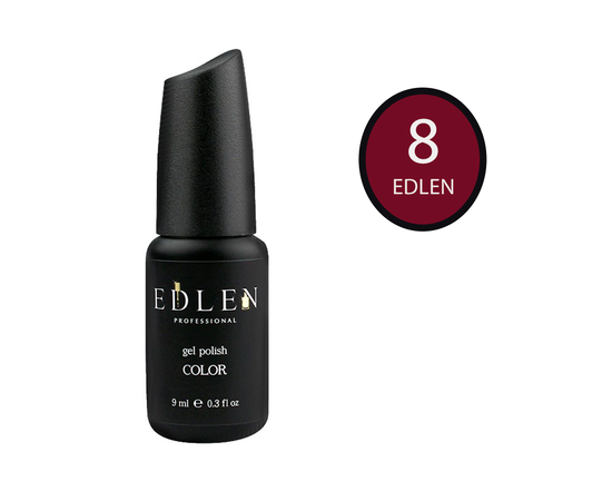 EDLEN Гель-лак №8, бордова марсала, 9 ml #1