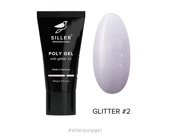 SILLER Poly Gel with Glitter Моделирующий полигель с глиттером 02, 30 ml #2