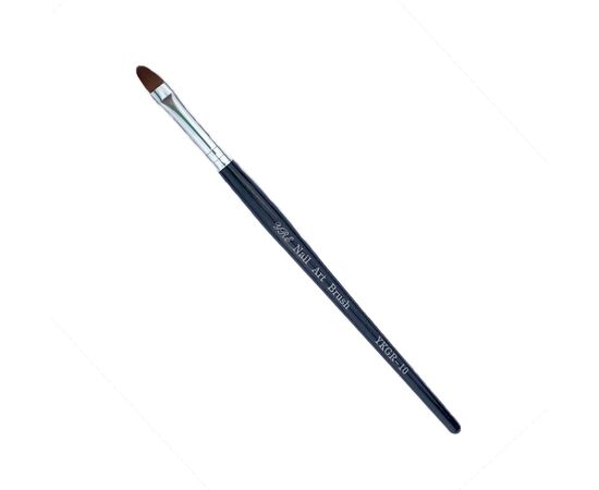YRE Пензлик для гелю #10, напівкруглий ворс, чорна ручка #2