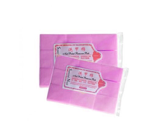 Набір 600 шт, Nail Polish Remover Pads, Серветки безворсові 4х6 см, рожеві #1