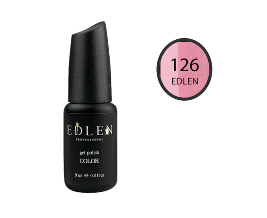EDLEN Гель-лак №126, припилений рожевий з шимером, 9 ml #1