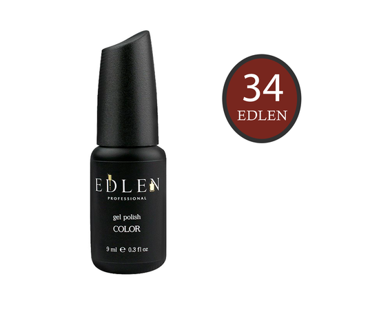 EDLEN Гель-лак №34, темний шоколад, 9 ml #1