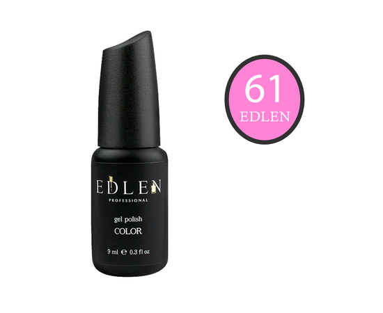 EDLEN Гель-лак №61, яскраво-рожевий, 9 ml #1