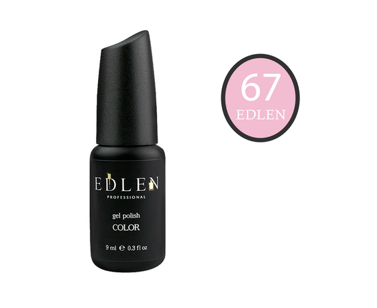 EDLEN Гель-лак №67, рожево-персиковий, 9 ml (попередня колекція) #1