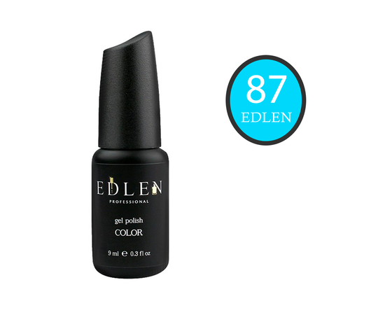 EDLEN Гель-лак №87, яскраво-бірюзовий, 9 ml #1