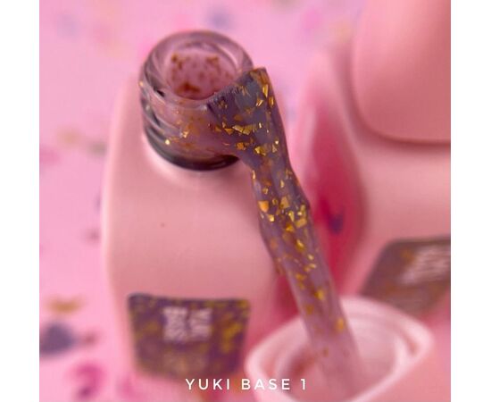 LUNA Yuki Base 01, лиловый нюд с золотыми хлопьями потали, 13 ml #3