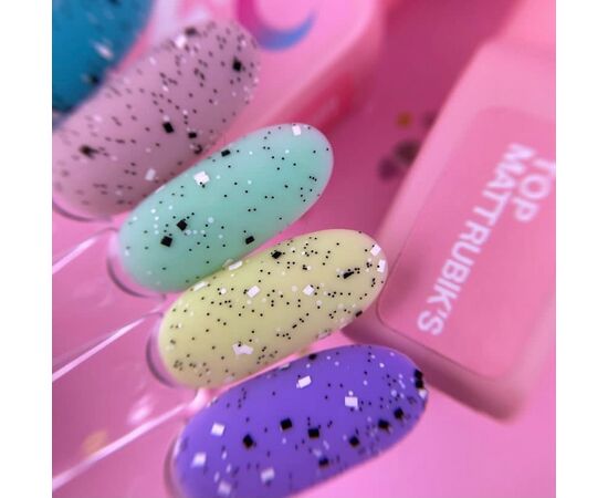 LUNA Matt Rubik's Top, матовий топ з пластівцями, 13 ml #5