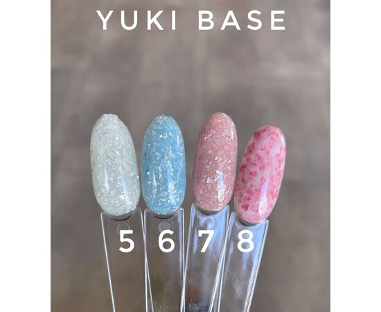 LUNA Yuki Base 07, светло-розовая с серебряными хлопьями потали, 13 ml #2