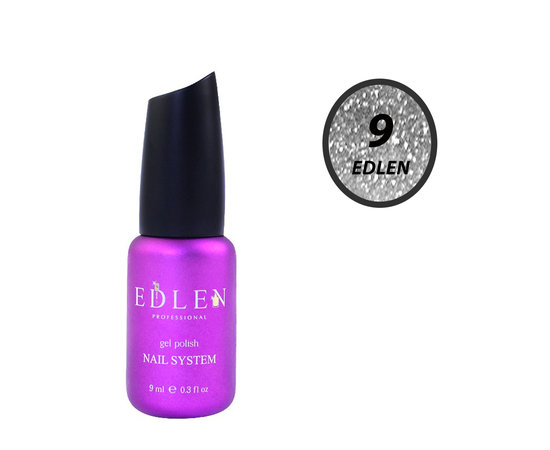 EDLEN Flash Fire №9, срібний, 9 ml, гель-лак світловідбиваючий #1