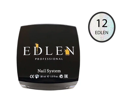EDLEN French base №12 Молочна з блакитним мікроблиском, 30 ml #1