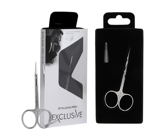 STALEKS Cuticle scissors, Ножиці з гачком для кутикули EXCLUSIVE 21 TYPE 1 Zebra #5