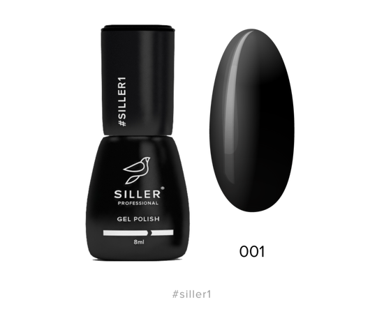 Siller Gel Polish #1 BLACK, чорний гель-лак, 8 ml #1
