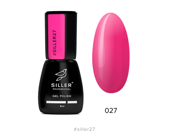 SILLER Gel Polish №27 VIVA MAGENTA, рожевий маджента, 8 ml, гель-лак #1
