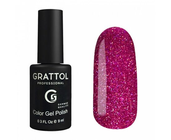 Гель-лак Grattol, Color Gel Polish OS Opal 06, пурпурный с шиммером, 9 мл #1