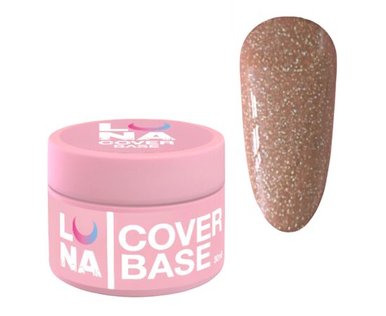 LUNA Cover BASE #9, BEIGE with HOLOGRAPHIC SHIMMER, 30 ml #1
