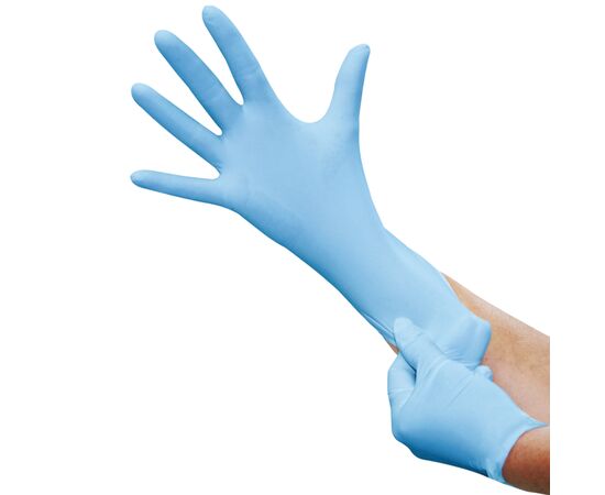 Перчатки Medicom SafeTouch Slim, размер M, голубые, 4 грамма, 50 пар (оригинал) #2