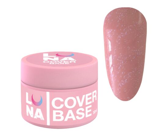 LUNA Cover BASE #3 PALE BEIGE with SHIMMER, 30 ml без кисти #1