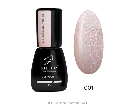 SILLER Гель-лак Brilliant Shine №1, розовый кварц с глиттером, 8 ml #1
