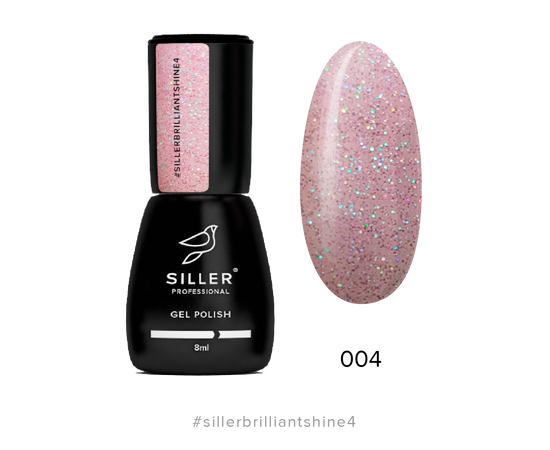 SILLER Гель-лак Brilliant Shine №4, розовый бальзамин с глиттером, 8 ml #1
