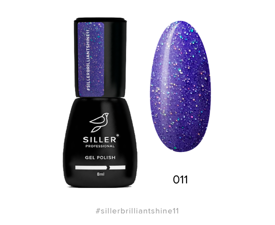 SILLER Гель-лак Brilliant Shine №11, светло-синий с глиттером, 8 ml #1