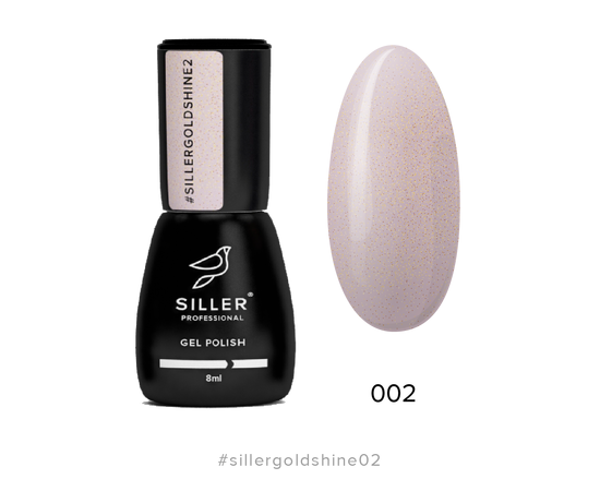 SILLER Гель-лак Gold Shine №2, серо-розовый с золотым микроблеском, 8 ml #1