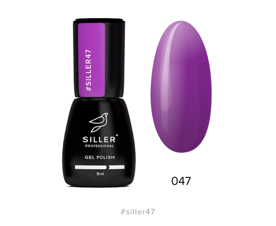SILLER Gel Polish №47 PURPLE PLUM, фіолетово-сливовий, 8 ml, гель-лак #1