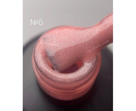 NAILAPEX База #6 Розово-бежевый нюд с серебристым шиммером, 15 ml #2