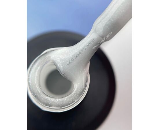 NAILAPEX Milk & Shimmer base, Молочный оттенок с серебристым шиммером, 15 ml #2
