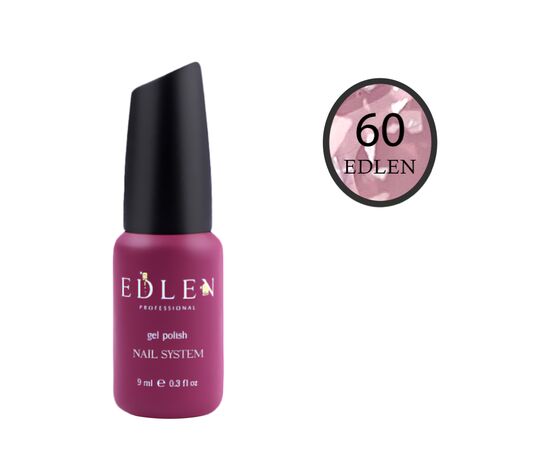 EDLEN French Base Potal № 60 Светло-розовая с серебряными хлопьями, 9 ml #1