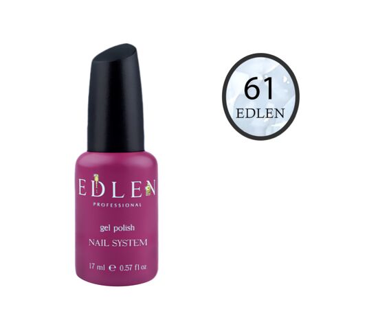EDLEN French base POTAL №61 Молочно-біла зі срібною поталлю, 17 ml																 #1