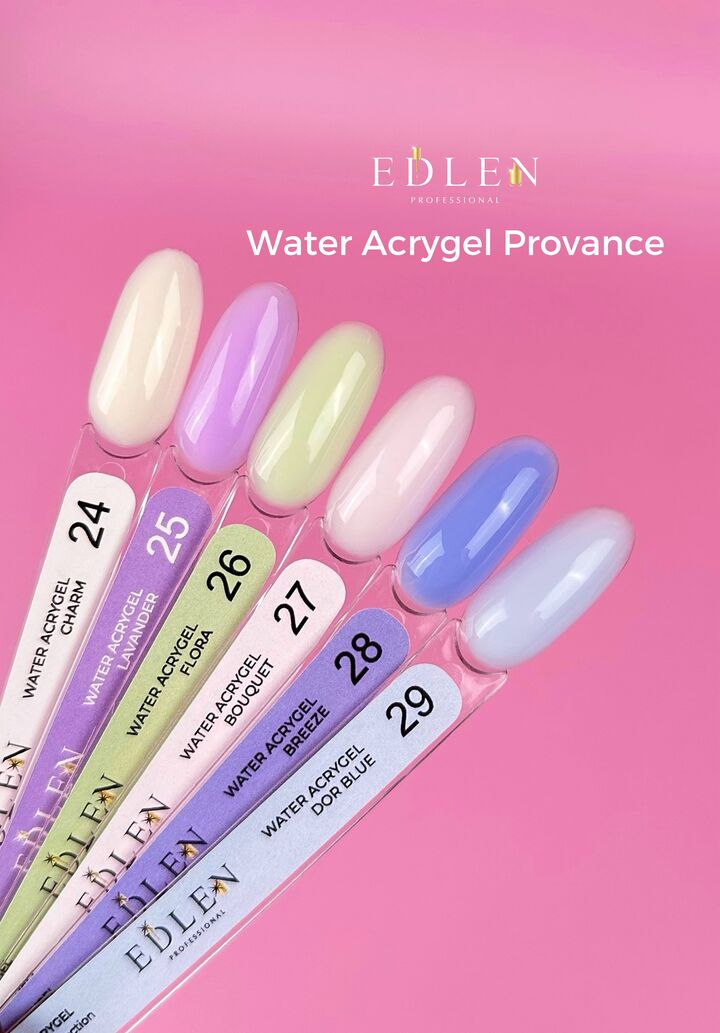 EDLEN, Water Acrygel №25, Lavender, 15 ml, рідкий гель #3