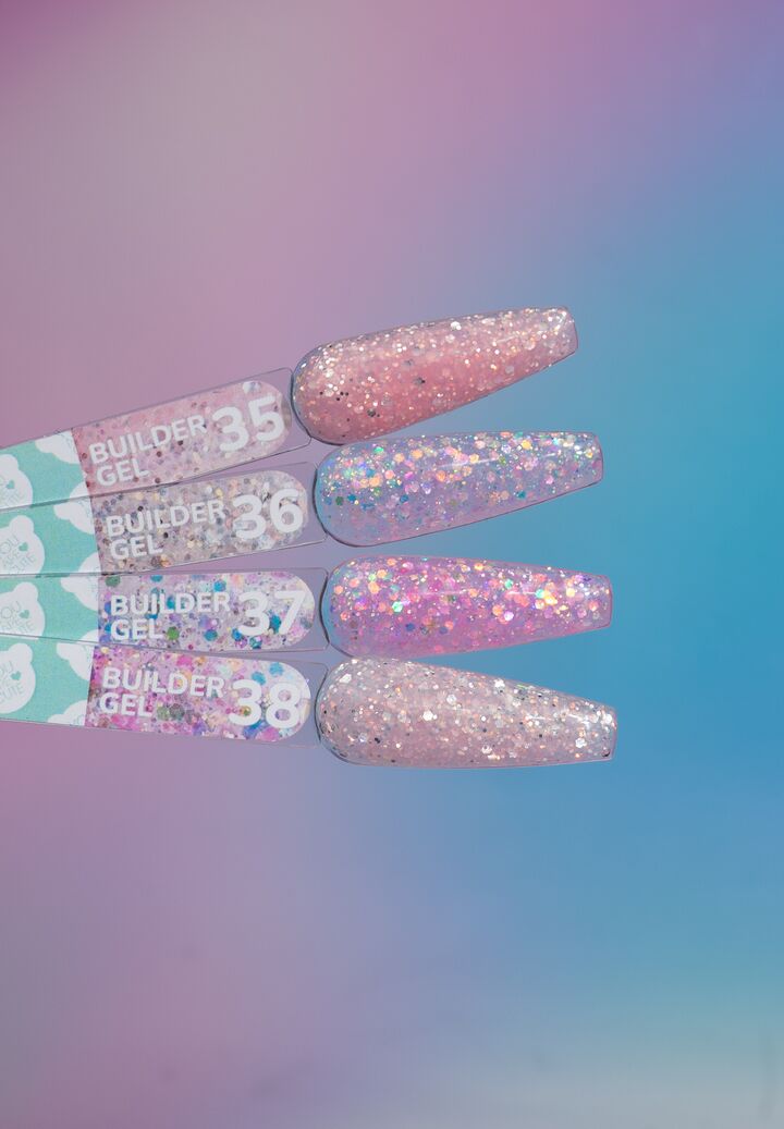 You Are Cute. Builder Gel #38, 15 ml, Builder Gel mit glitzernden Partikeln #4