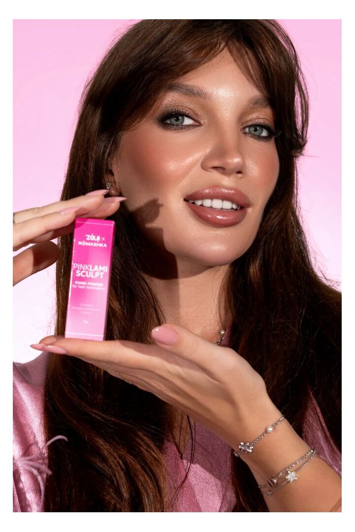 ZOLA x Romashka. Fixing Powder for lash lamination, LamiSculpt, Pink, 10 g. Фіксуюча пудра для ламінування вій, рожева #5