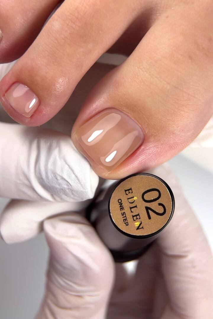 EDLEN. One step gel polish #02, 9 ml. Однофазный гель-лак для педикюра #2