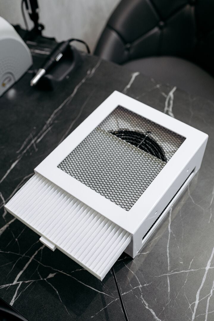 NEW Desktop Nail dust Collector "Air Max NF11 Plus", Витяжка настільна з регулятором швидкості на 7 режимів, білий глянець, двигун Корея (під замовлення) #2