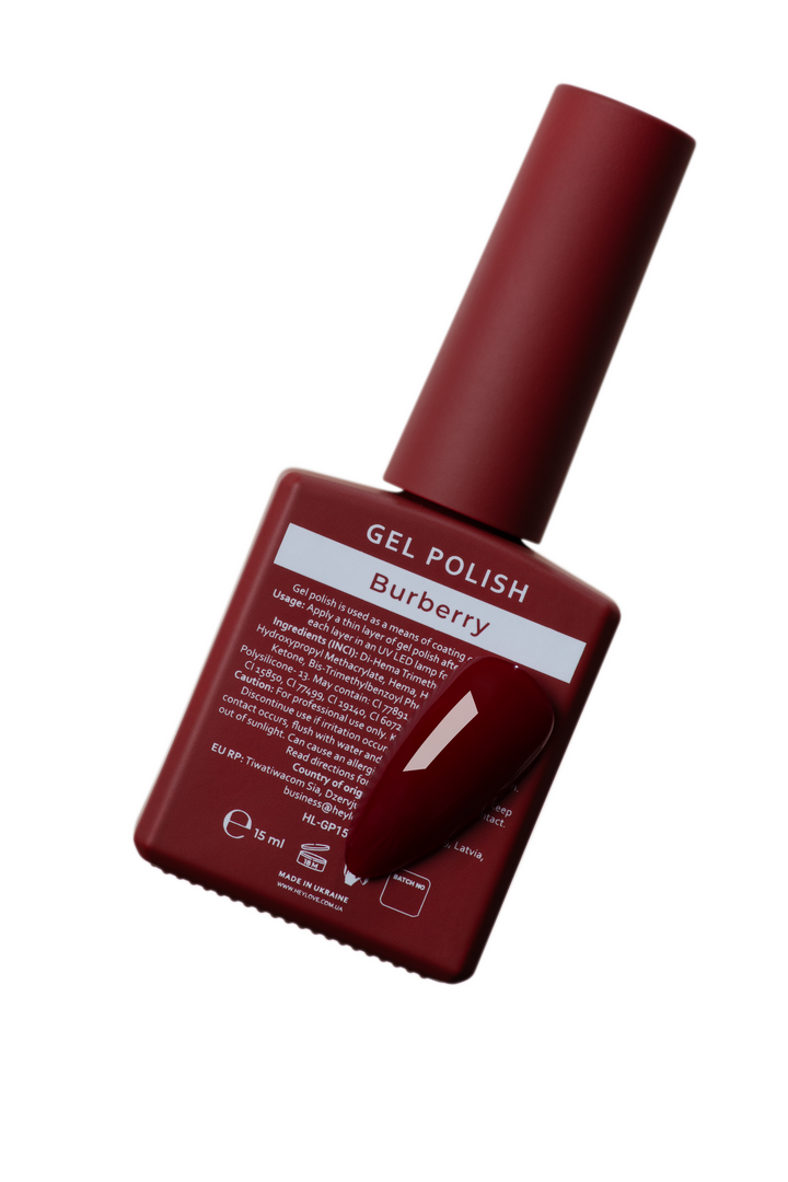 HEYLOVE. Gel Polish, BURBERRY, 15 ml, гель-лак, винний #3