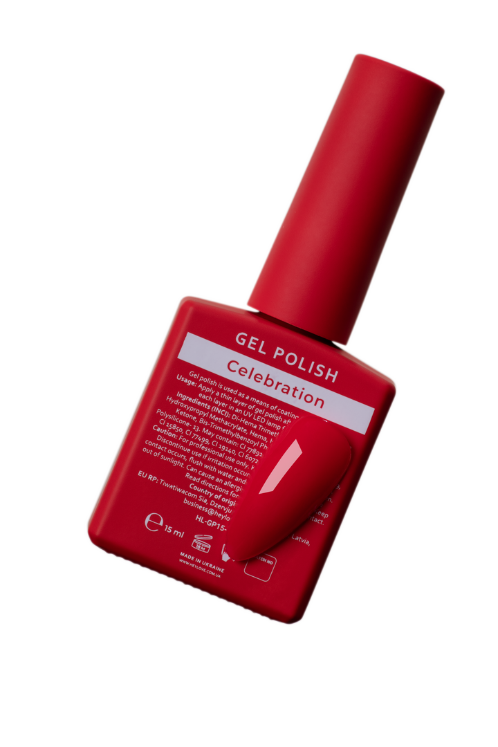 HEYLOVE. Gel Polish, CELEBRATION, 15 ml, гель-лак, холодний червоний #3