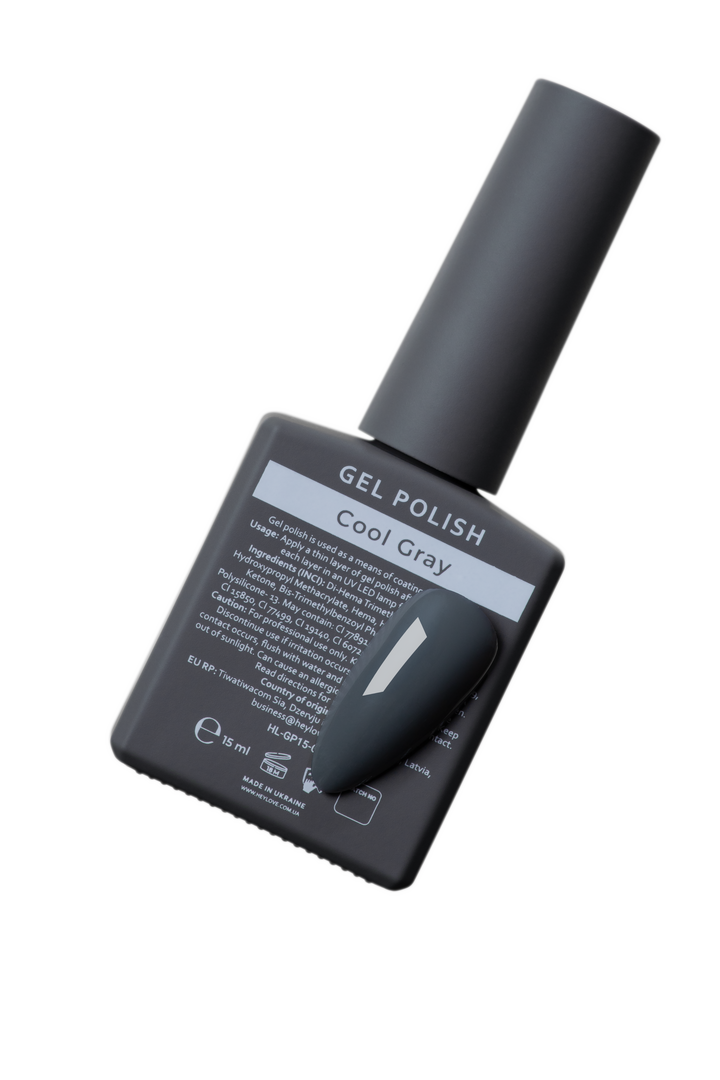 HEYLOVE. Gel Polish, COOL GRAY, 15 ml, гель-лак, холодний сірий #3