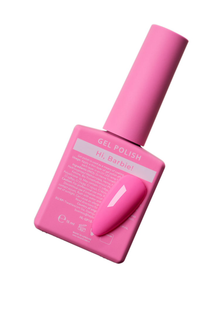 HEYLOVE. Gel Polish, "HI, BARBIE!", 15 ml, гель-лак, яскраво-рожевий #3