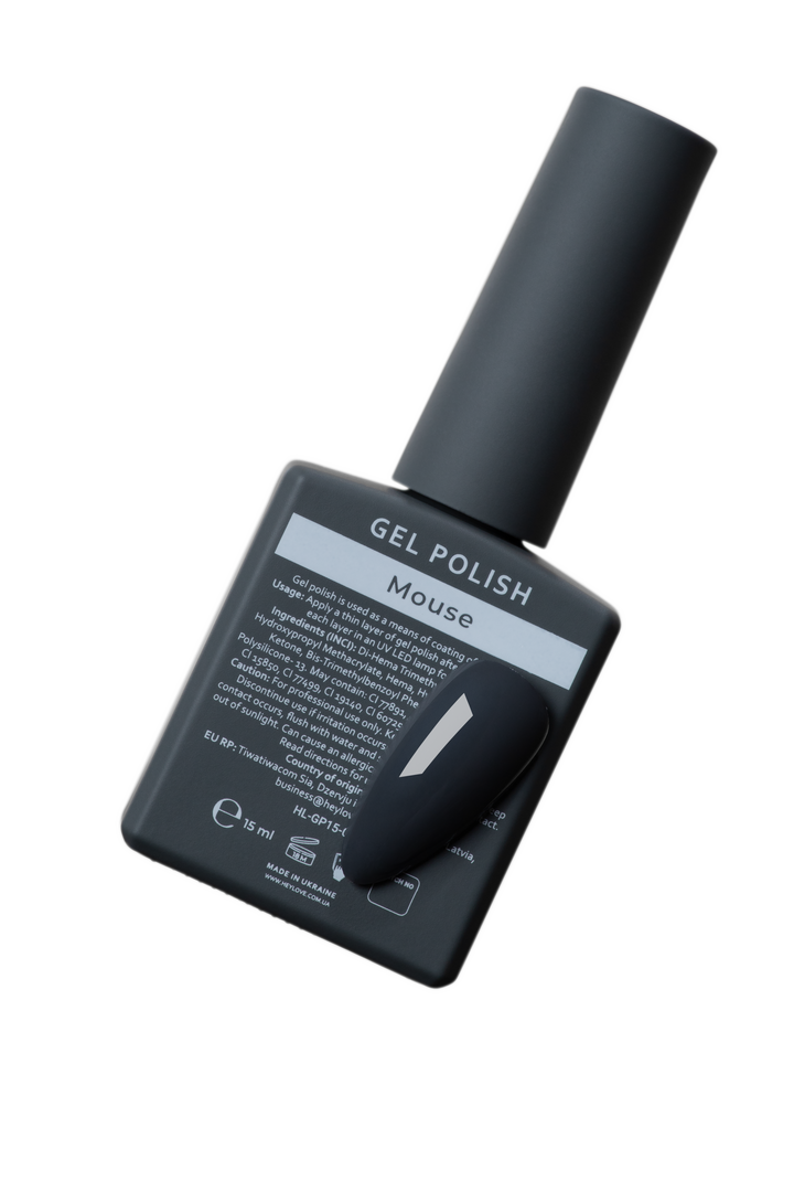 HEYLOVE. Gel Polish, MOUSE, 15 ml, гель-лак, темно-сірий #3