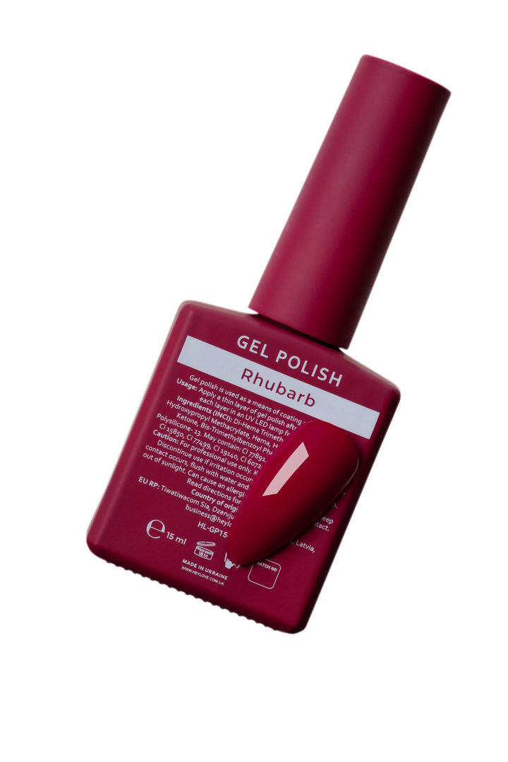 HEYLOVE. Gel Polish, RHUBARB, 15 ml, гель-лак, малиновий #3