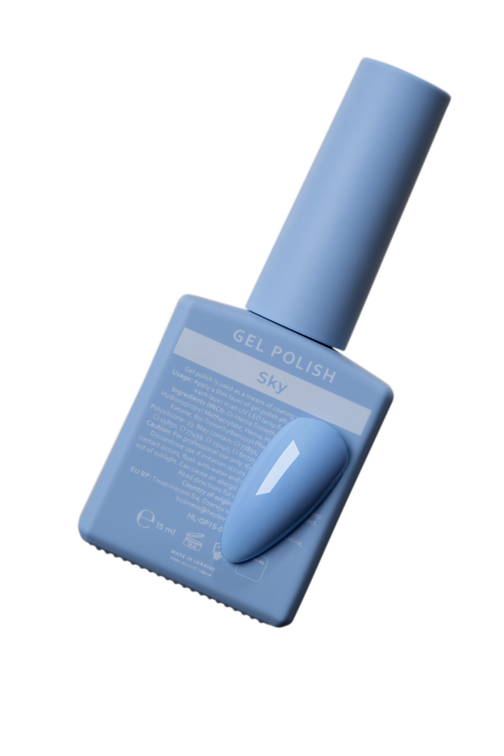 HEYLOVE. Gel Polish, SKY, 15 ml, гель-лак, небесно-блакитний #3