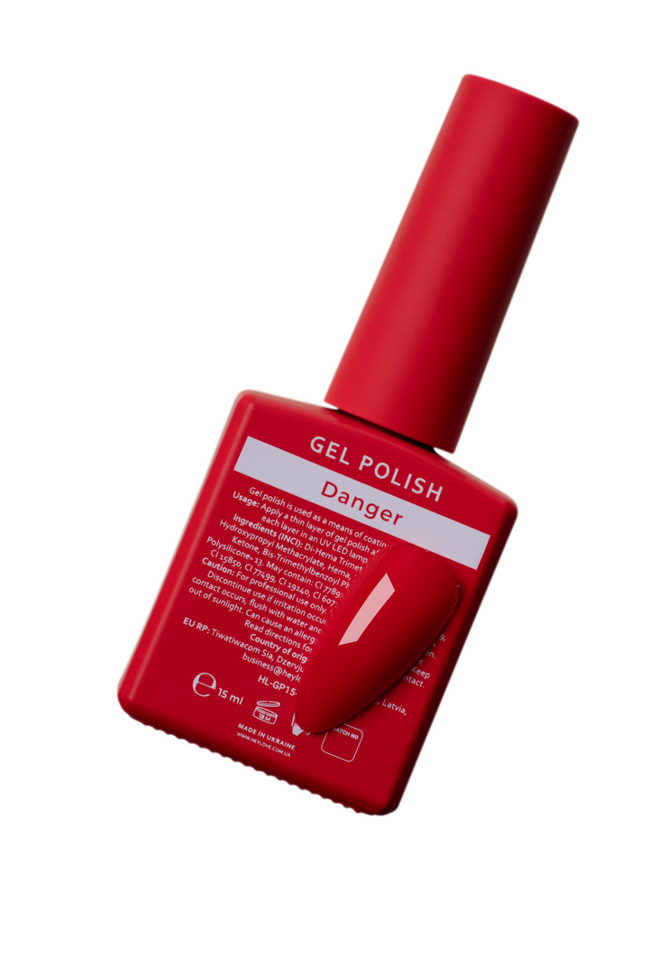 УЦІНКА / HEYLOVE. Gel Polish, DANGER, 15 ml, гель-лак, червоний #3